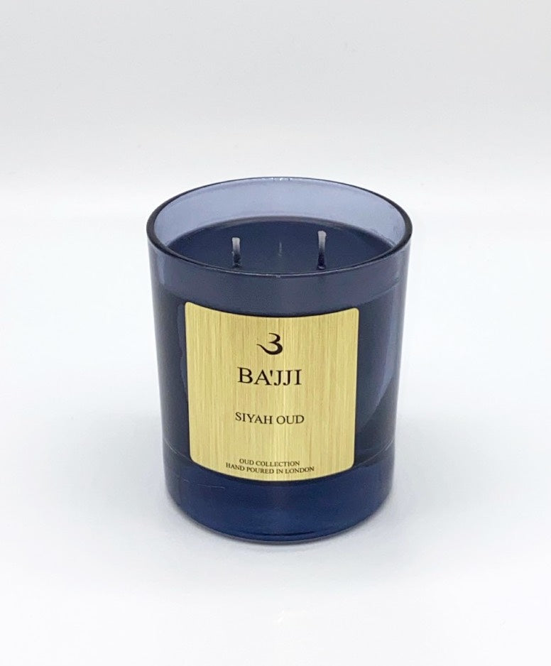 WOODY OUD, LUXURY SCENT, 2 WICK, TWO WICK, BLACK CANDLE